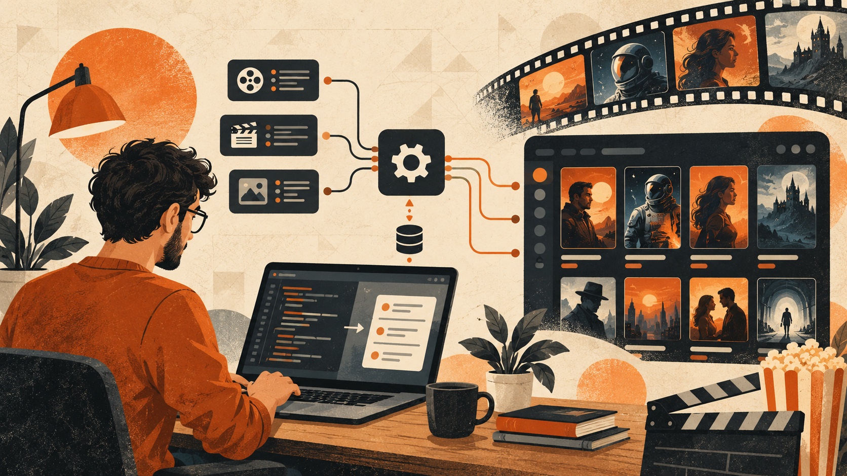 Minh họa CineFlow kết nối API KKPhim với danh mục phim, dữ liệu và nội dung xem trực tuyến